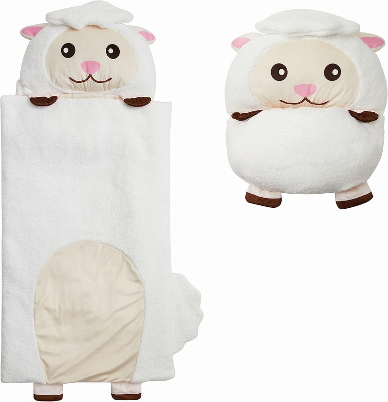 Unicorns & Robots Kid's Nap Buddies Character Preschool Nap Mat, Toddler Sleeping Bag with Pillow for Daycare, Ages 3+ - Image 1